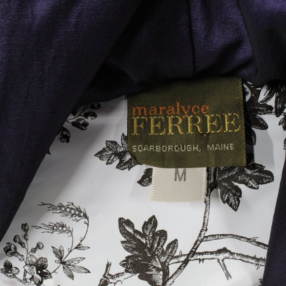 Maralyce Ferree Purple Nylon Hooded Full Length Long Raincoat Jacket Size M - Picture 7 of 8